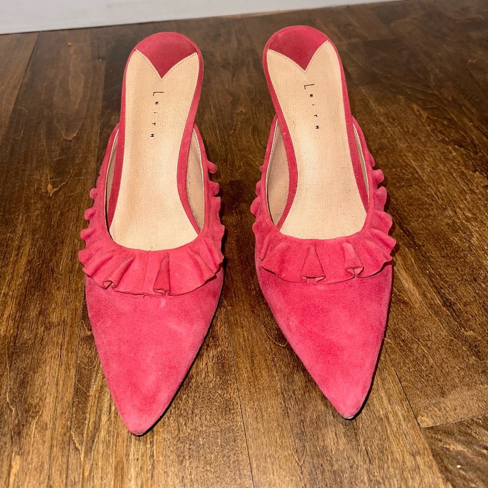 Pink Suede Heels